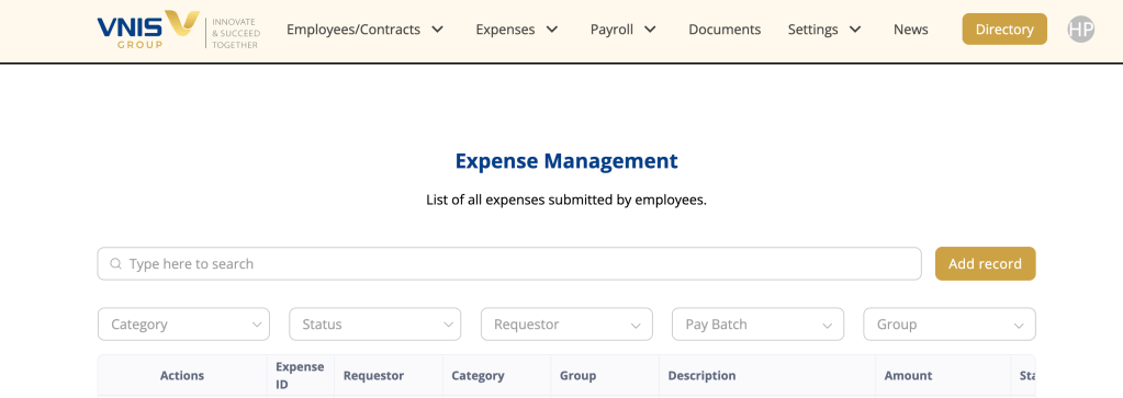 Tính năng quản lý chi phí của các cấp quản lý